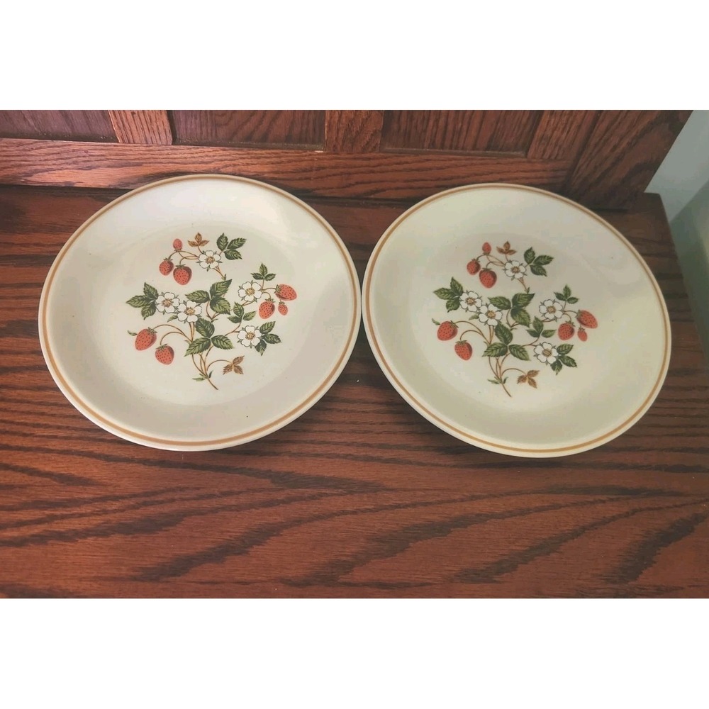 Vintage‎ Sheffield Strawberries 'n Cream Stoneware Plates Set of 2 Japan